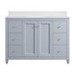 37B Claudine 48" Single Bathroom Vanity in Soft Blue with Glossy White Composite Stone Top and Backsplash, , large