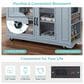 HOMLUX 54" Mobile Kitchen Island with Glass Door Storage in Grey and Blue, , large