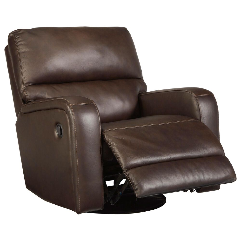 Ashley Emberla Swivel Glider Recliner in Coffee, , large