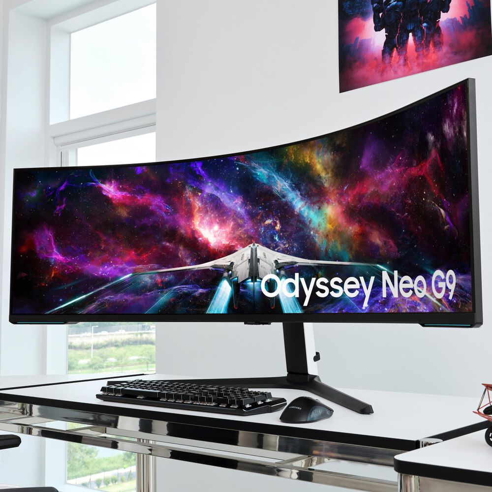 Samsung Odyssey 57" Neo G9 Dual 4K Curved Ultrawide Gaming Monitor in Black, , large