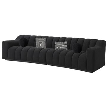 Eichholtz Kelly L Stationary Sofa with Pillows in Boucle Black, Black and White, , large
