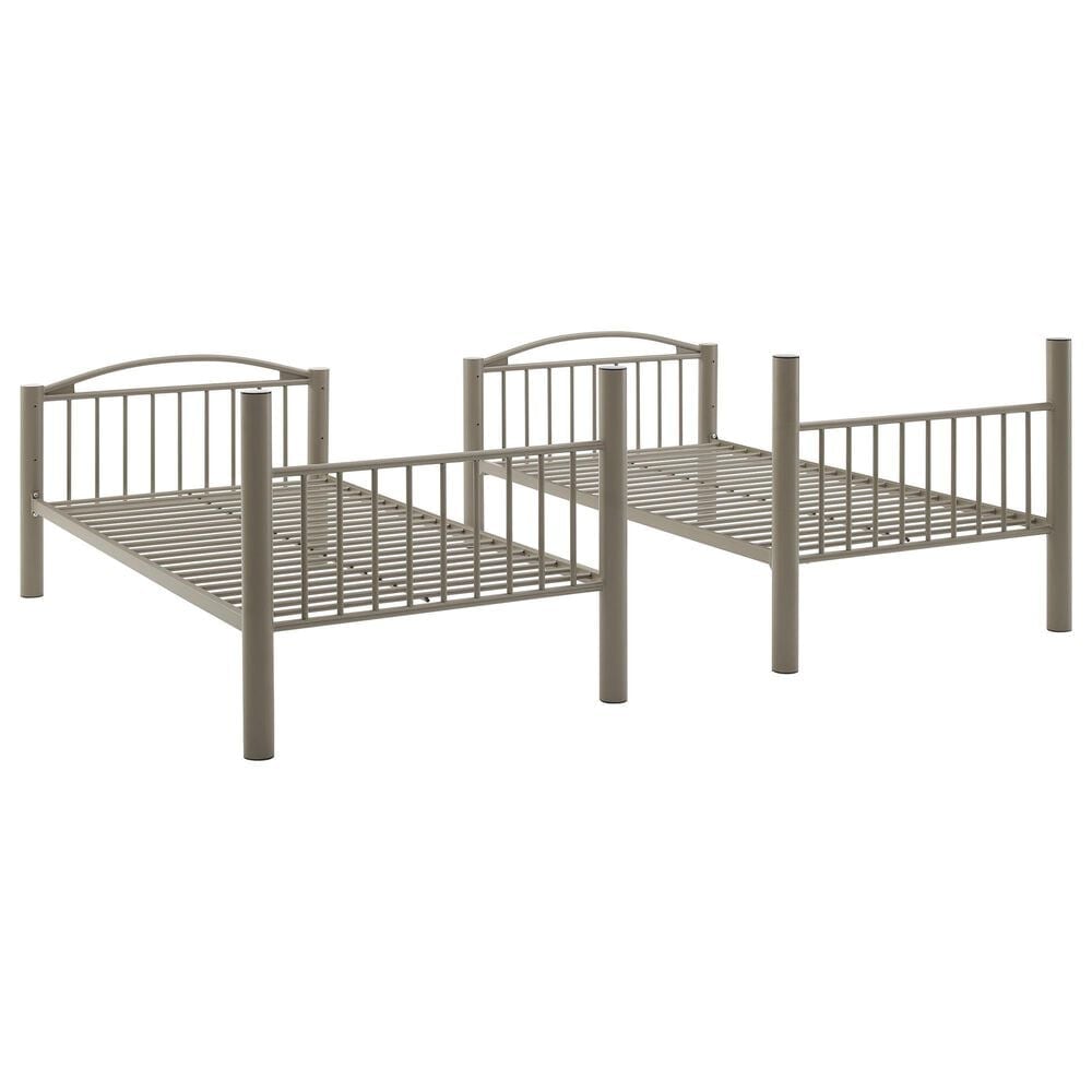 Linon Home Decor Heavy Twin Over Twin Bunk Bed in Pewter, , large