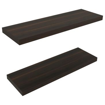 Hearth and Haven Ecco32" Floating Wall Shelf with Space-Saving Design in Dark Oak (Set of 2), , large