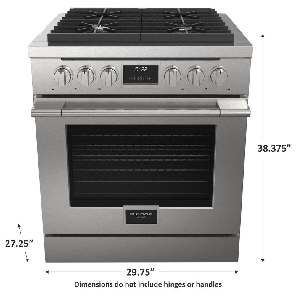 Fulgor Milano Accento 4.4 Cu. Ft. 30&quot; Professional All Gas Range in Stainless Steel, , large