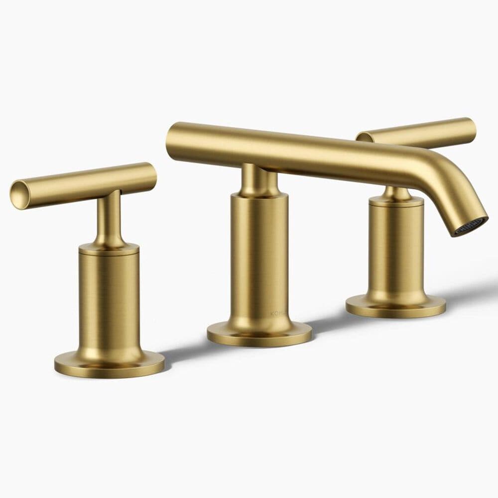 Kohler Purist Widespread Bathroom Sink Faucet in Vibrant Brushed Moderne Brass, , large