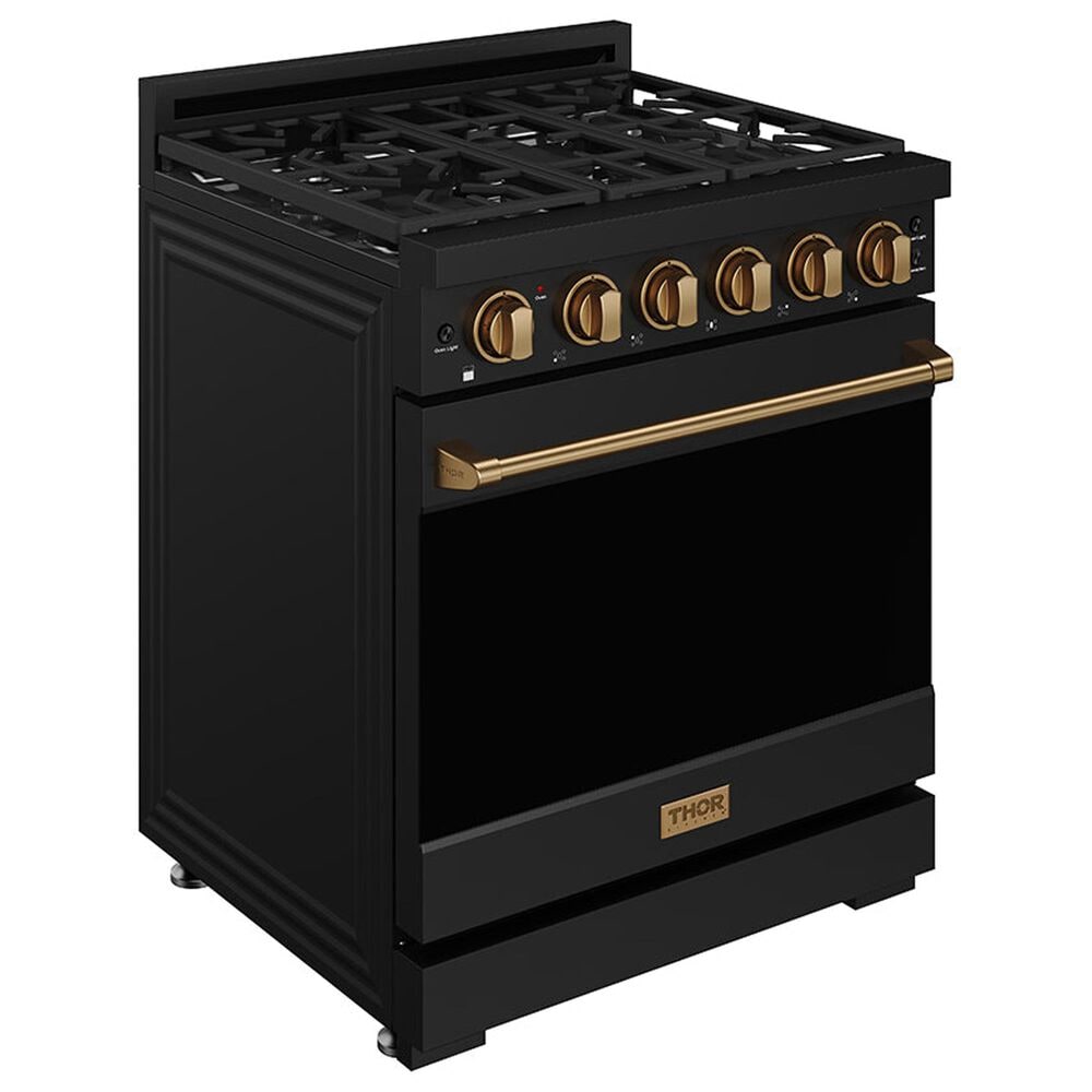 Thor Kitchen Gordon Ramsay 4.6 Cu. Ft. Professional Gas Range with Bronze Handle Kit in Black, , large