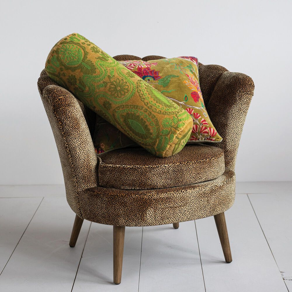 Teak Interiors Botanist 21&quot; x 7&quot; Bolster Throw Pillows in Green, , large