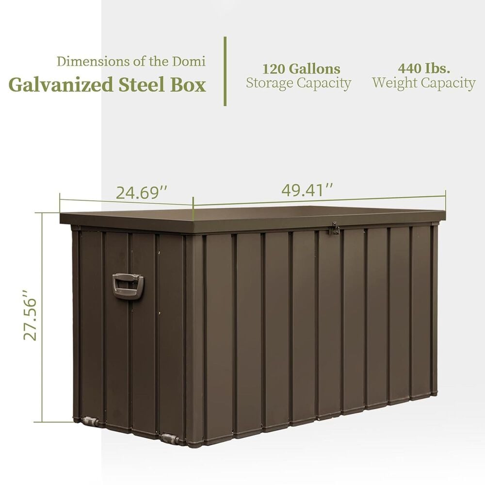 HOMLUX 120-Gallon Outdoor Waterproof Storage Deck Box in Dark Brown, , large
