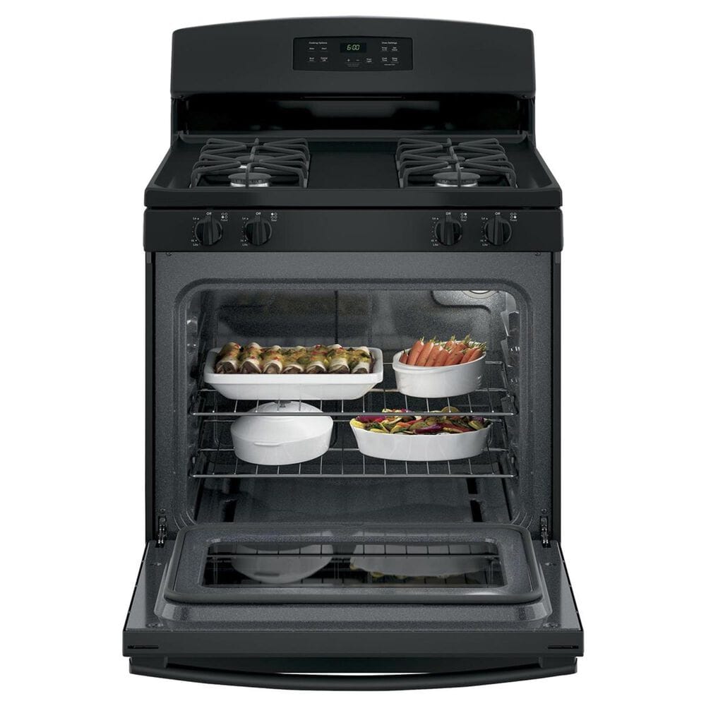 GE Appliances 4.8 Cu. Ft. Freestanding Gas Range in Black, , large
