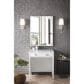 James Martin Vanities Addison 30" Makeup Vanity in Glossy White with 3 cm Carrara White Marble Top, , large