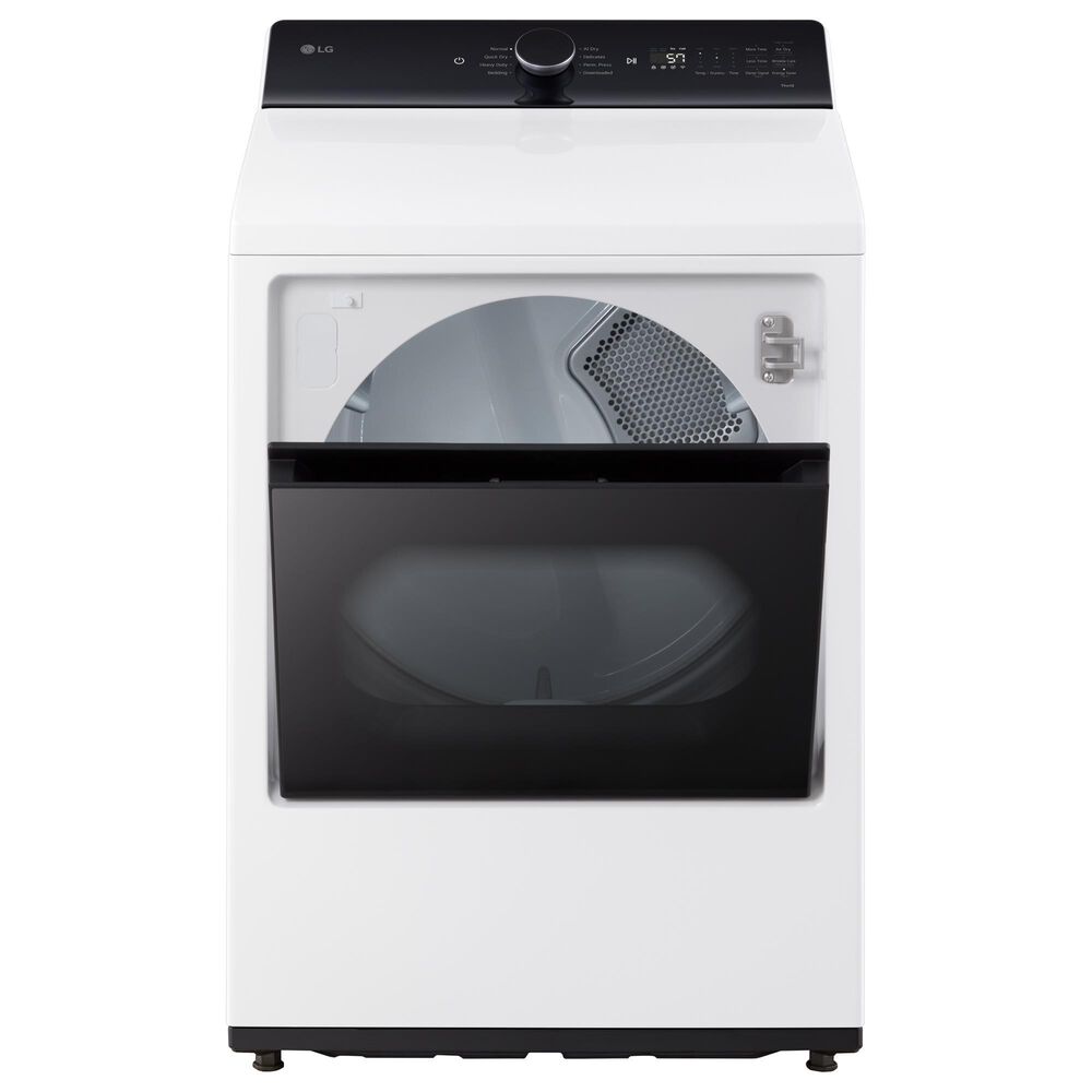 LG 7.3 Cu. Ft. Rear Control Gas Dryer with LG EasyLoad Door and AI Sensing in Alpine White, , large