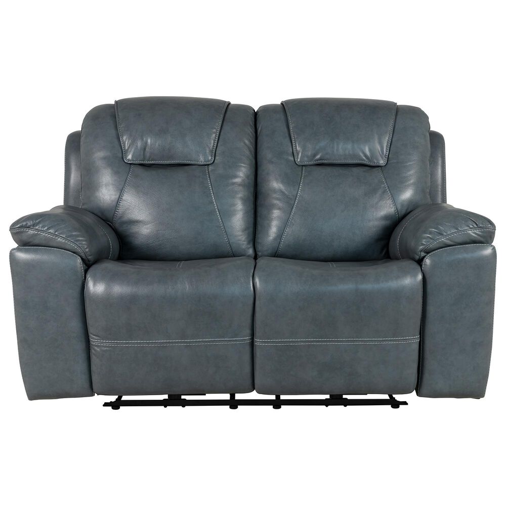 Bassett Chandler Power Reclining Loveseat with Headrest in Blue Gray, , large
