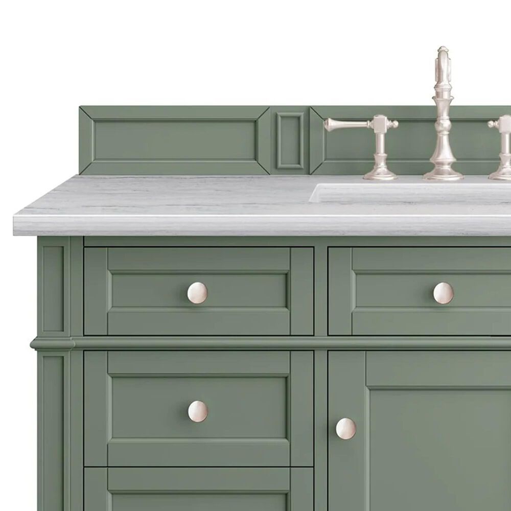 James Martin Vanities Brittany 48&quot; Single Bathroom Vanity in Smokey Celadon with 3 cm Arctic Fall Solid Surface Top and Rectangular Sink, , large