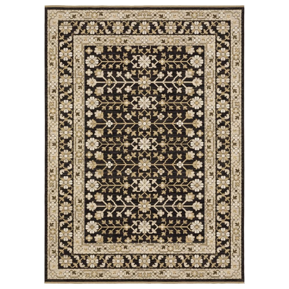 Oriental Weavers Acacia Black and Beige 7"10" x 10"10" Area Rug, , large