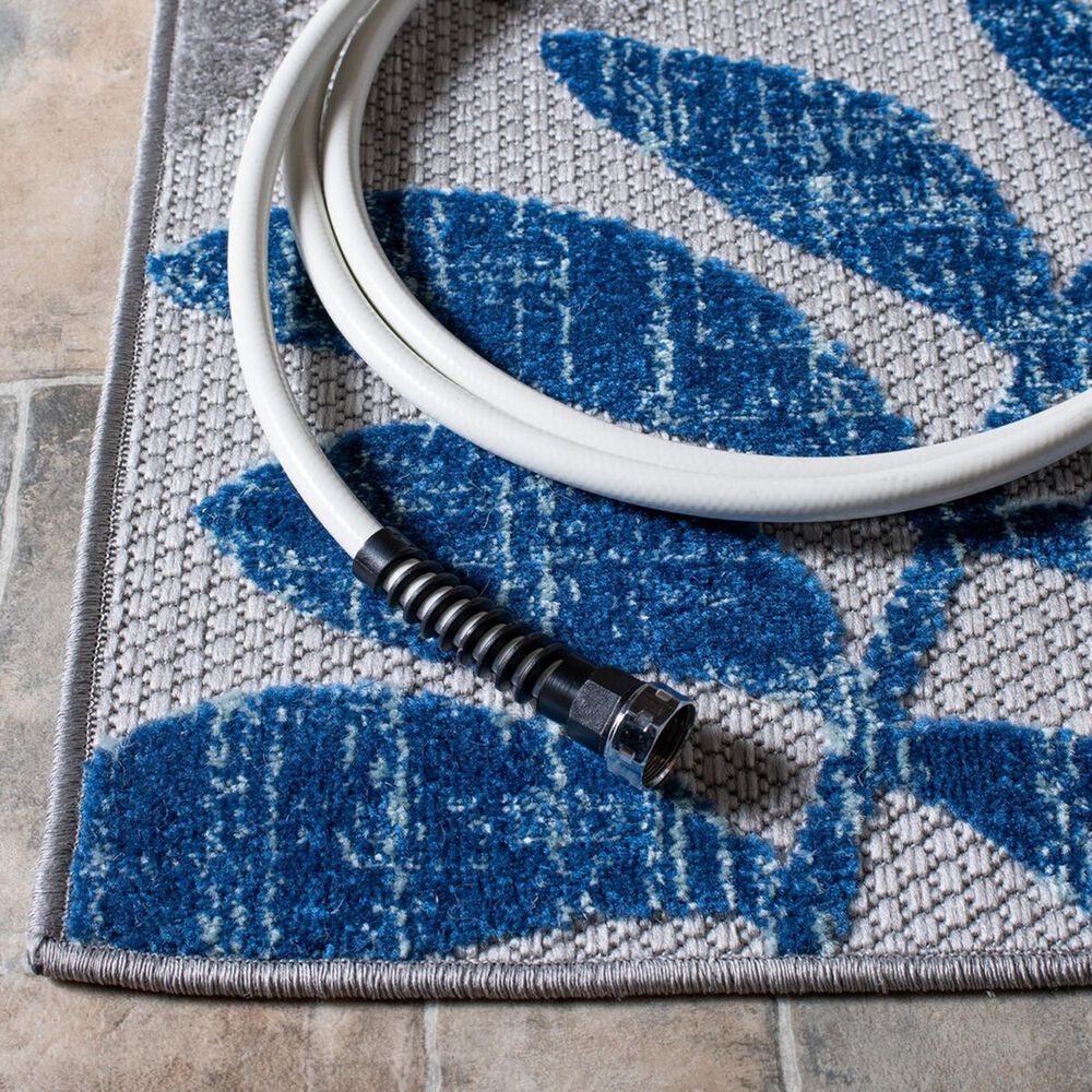 Safavieh Cabana CBN814F 2&#39; x 8&#39; Grey and Blue Indoor/Outdoor Area Performance Rug, , large