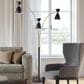 Adesso Oscar 3-Arm Arc Lamp in Black and Antique Brass, , large