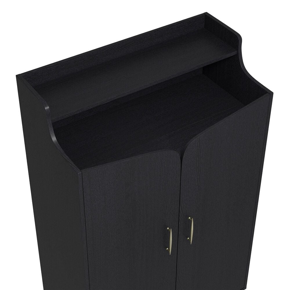 Furniture of America Leclair 7-Shelf Shoe Cabinet in Black and Gold, , large