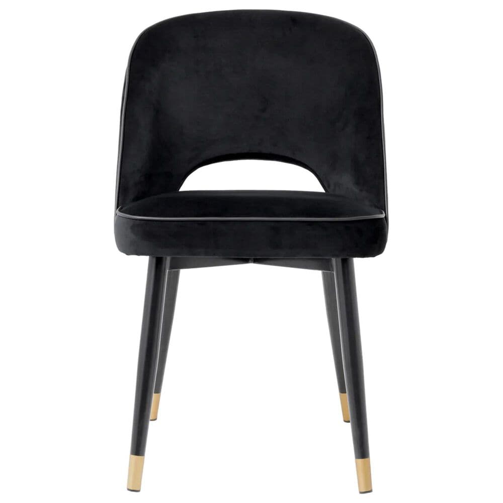 Eichholtz Cliff Upholstered Dining Side Chair in Roche Black Velvet, , large