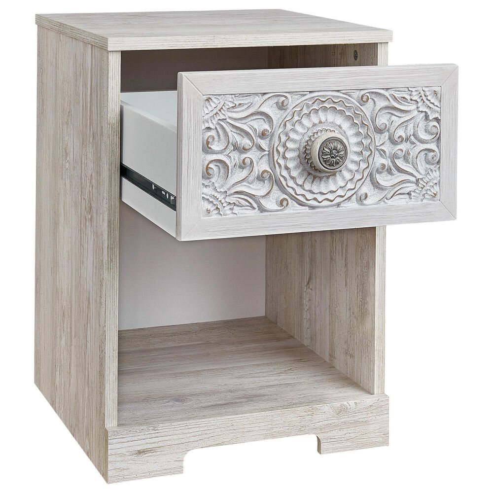 Ashley Paxberry 16&quot; 1-Drawer Nightstand in Whitewash, , large