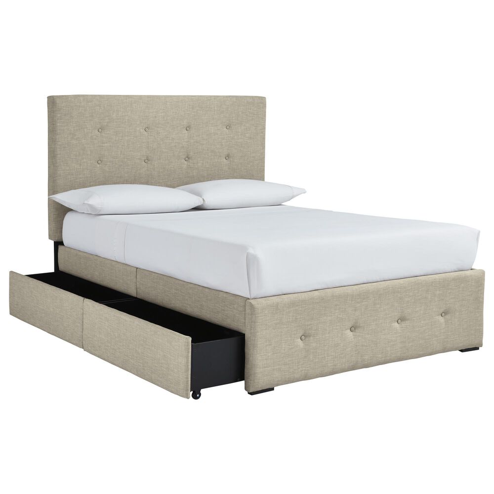 Signature Design by Ashley Gladdinson Full Upholstered Storage Bed in Gray, , large