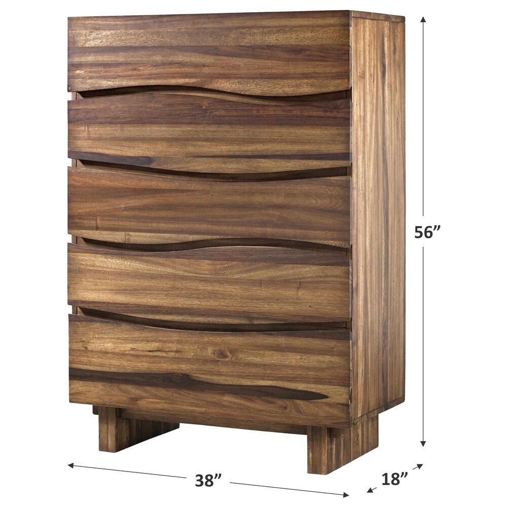 Urban Home Ocean 5-Drawer Chest in Natural Sengon, , large