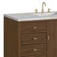 James Martin Vanities Myrrin 48" Vanity in Mid-Century Walnut with 3 cm Victorian Silver Quartz Top, , large