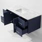 Lexora Home Geneva 48" Single Bathroom Vanity in Navy Blue with 2 cm White Carrara Marble Top and Rectangular Sink, , large