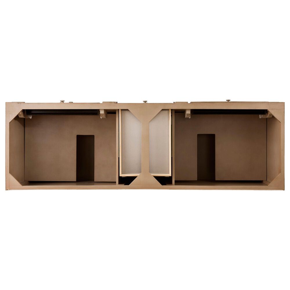 James Martin Vanities Bristol 72&quot; Double Bathroom Vanity in Whitewashed Walnut with 3 cm Eternal Marfil Quartz Top and Rectangular Sinks, , large