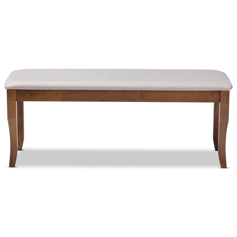 Baxton Studio Cornelie Dining Bench in Walnut Brown, , large