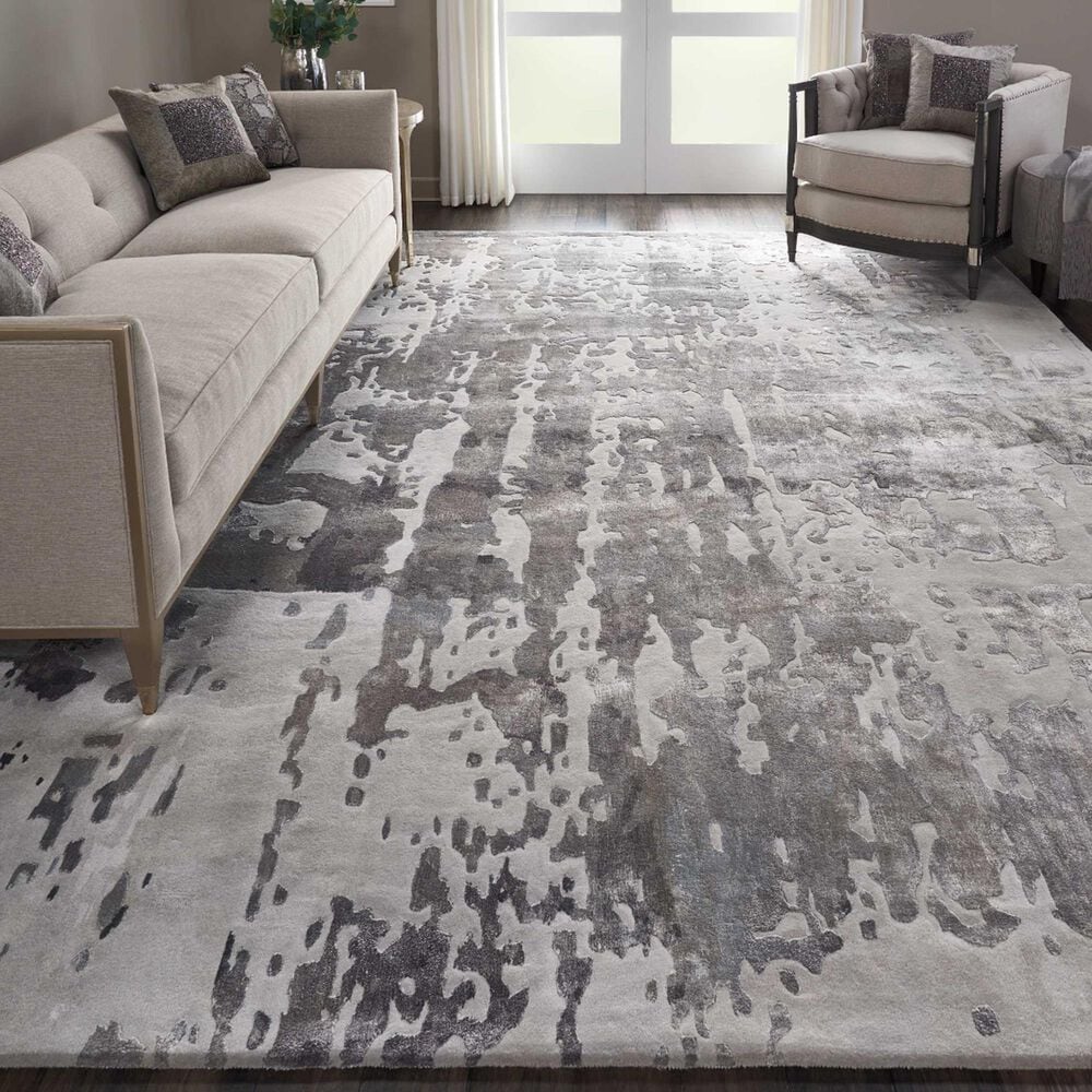 Nourison Prismatic PRS12 8&#39;7&quot; x 11&#39;6&quot; Silver and Grey Area Rug, , large