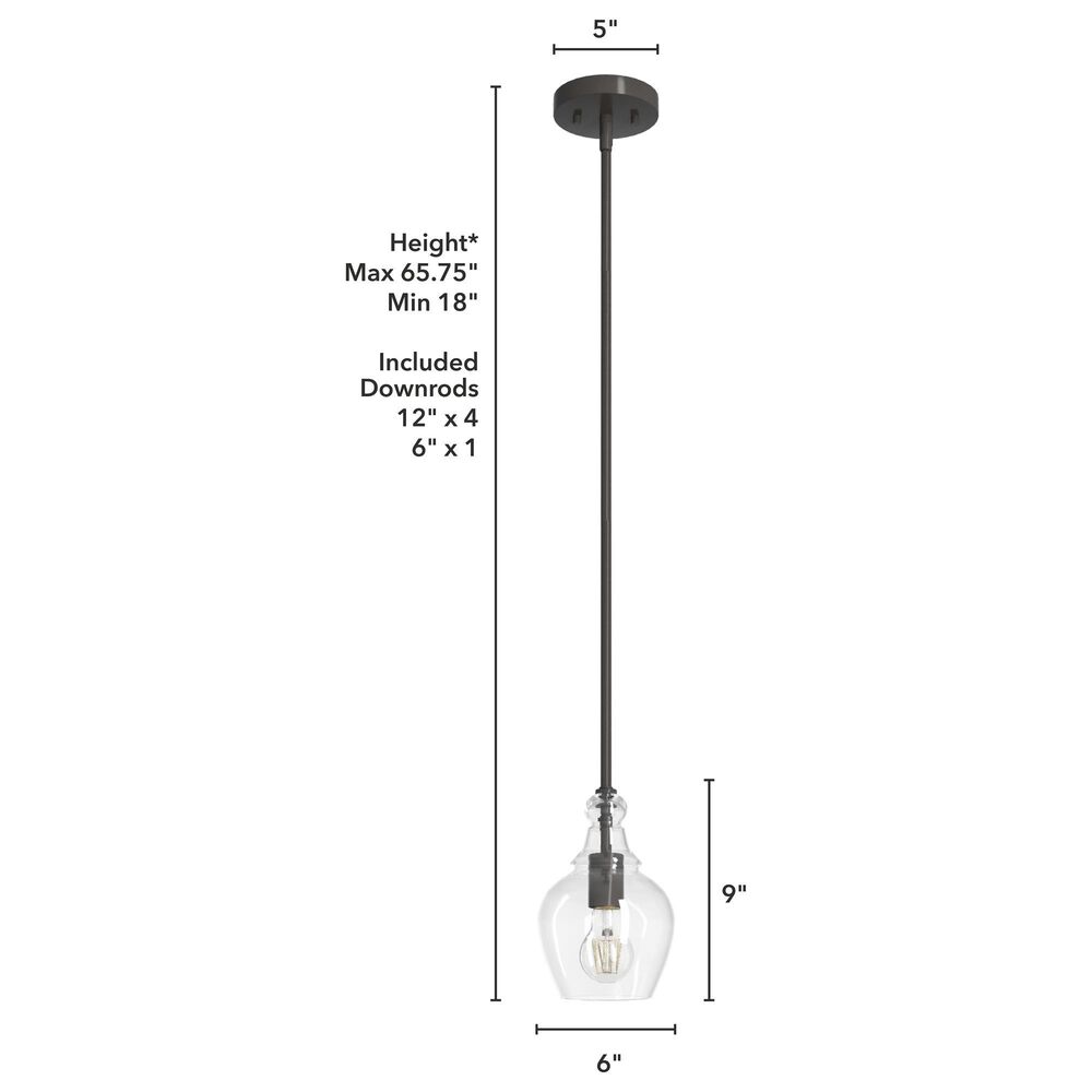 Hunter Maple Park 1-Light Mini Pendant in Noble Bronze, , large