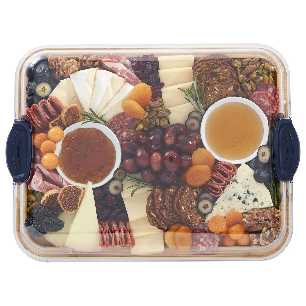 Lifetime Brands Build-a-Board Bamboo Cutting Board with Locking Lid in Natural and Clear, , large