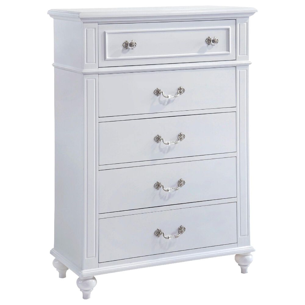 Mayberry Hill Alana 5-Piece Full Bedroom Set in White Lacquer, , large