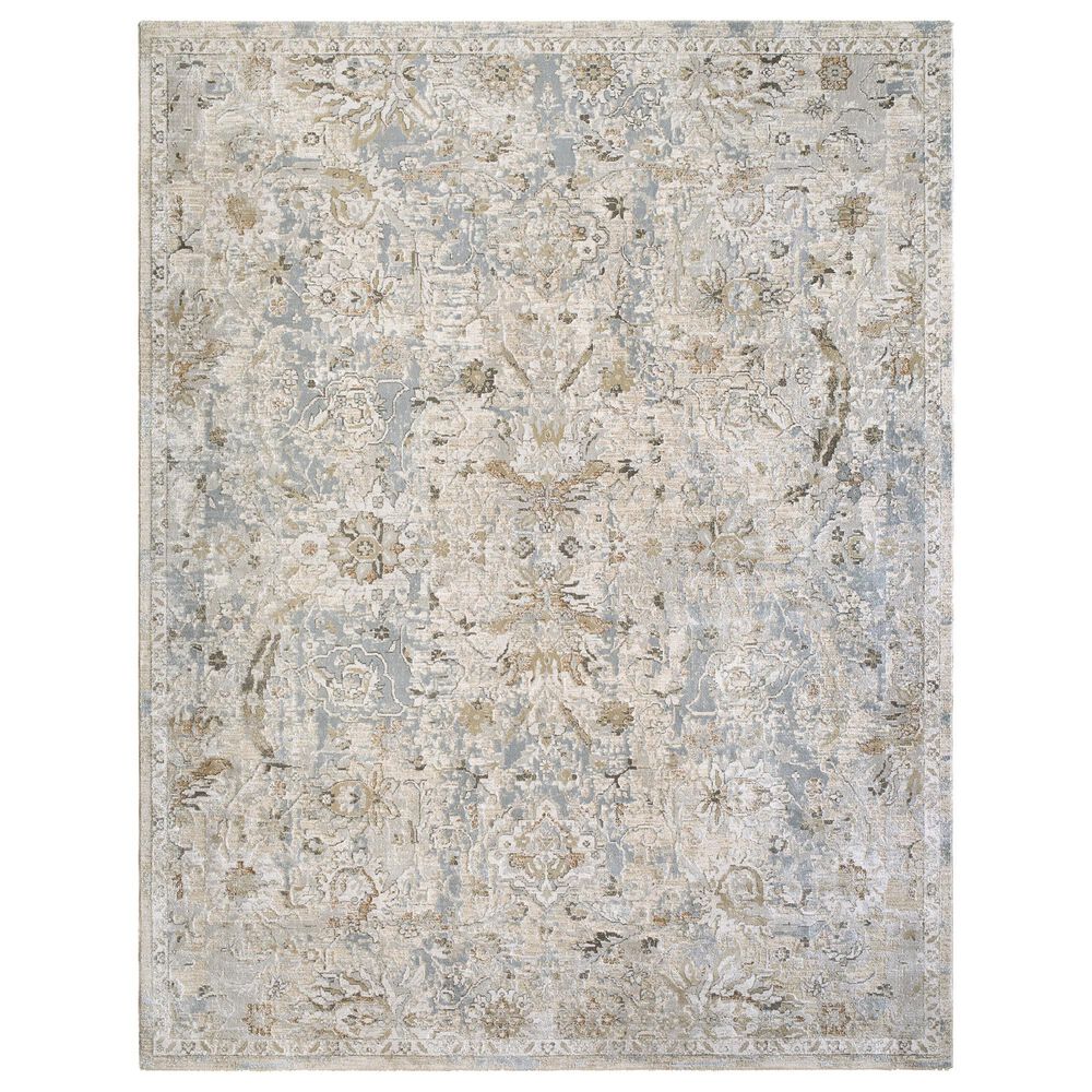 Surya Brunswick Light Gray, Medium Brown, Cream, Mustard, Charcoal and Light Brown 6'7" x 9'6" Area Rug, , large
