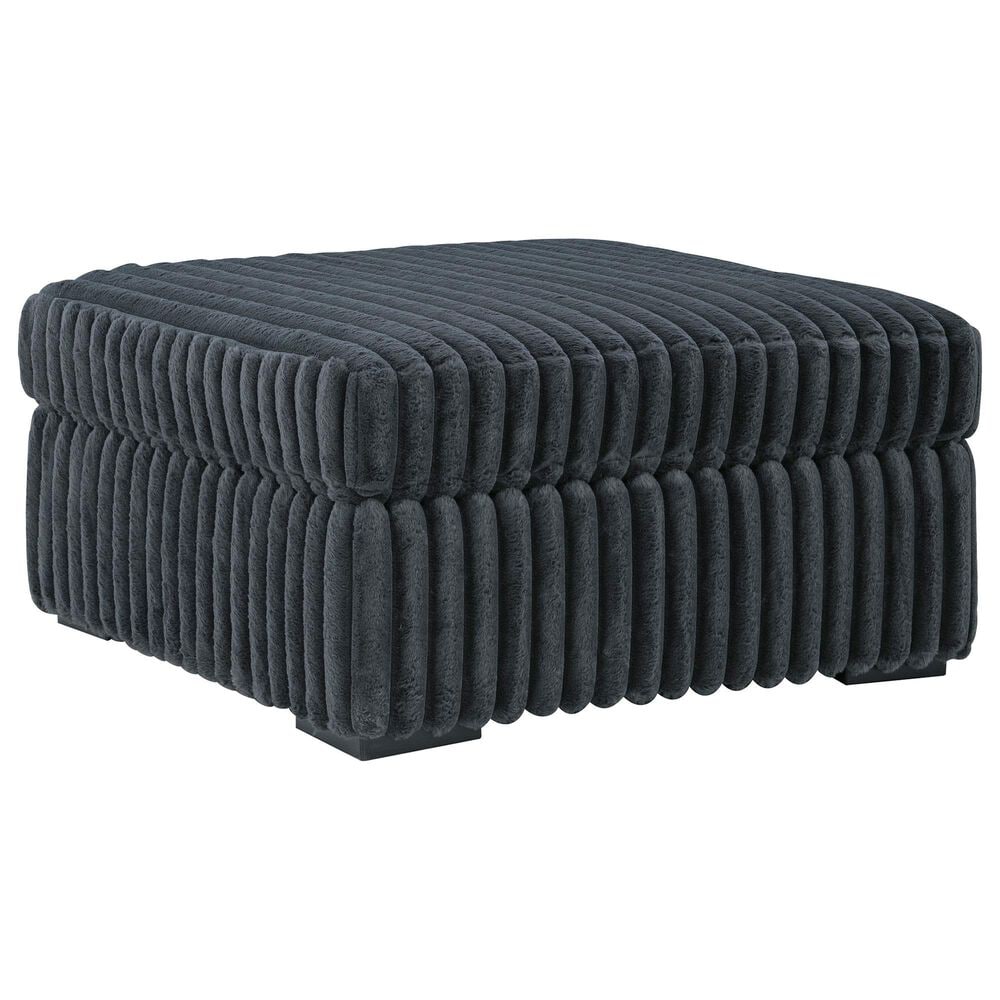Ashley Midnight-Madness Oversized Ottoman in Gunmetal, , large