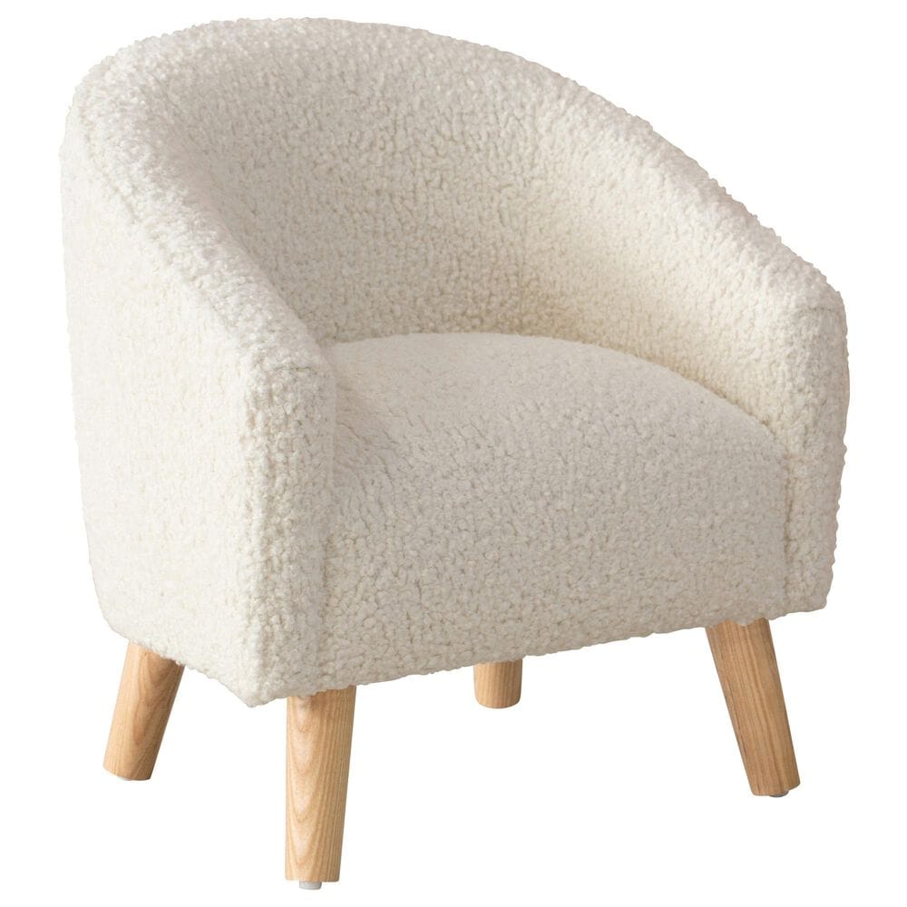 Skyline Furniture Upholstered Kids Chair in Sheepskin Natural, , large