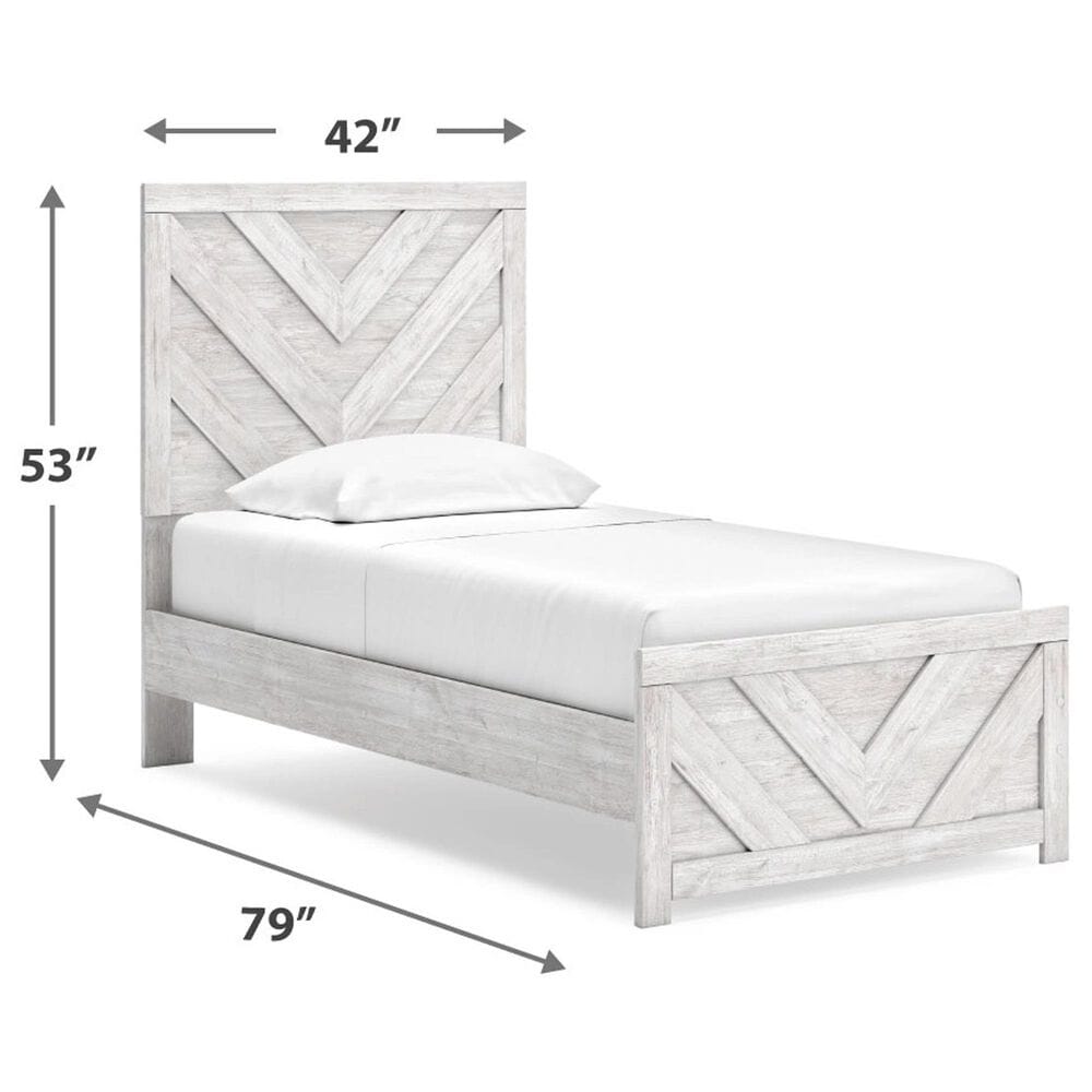 Ashley Cayboni Twin Panel Bed in White, , large