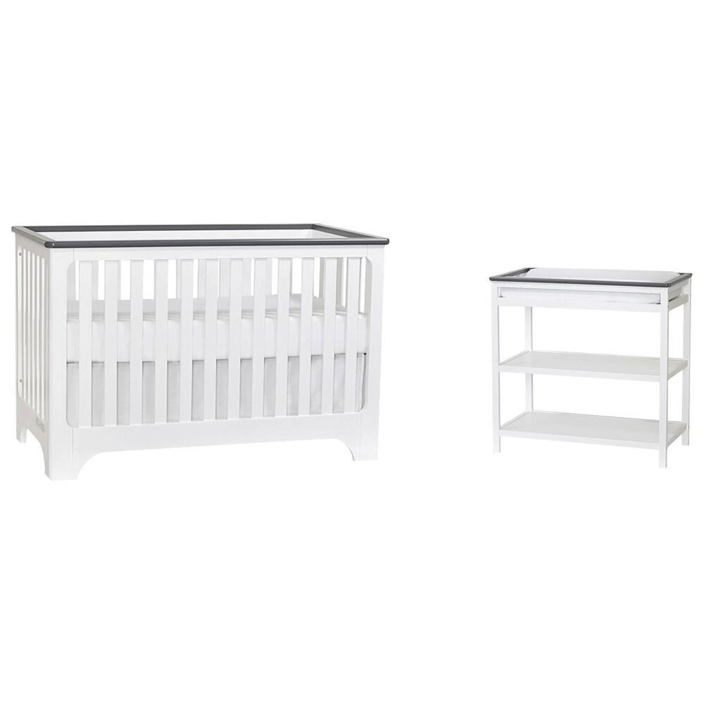 Suite Bebe Brooklyn 2 Piece Nursery Set in White and Gray, , large