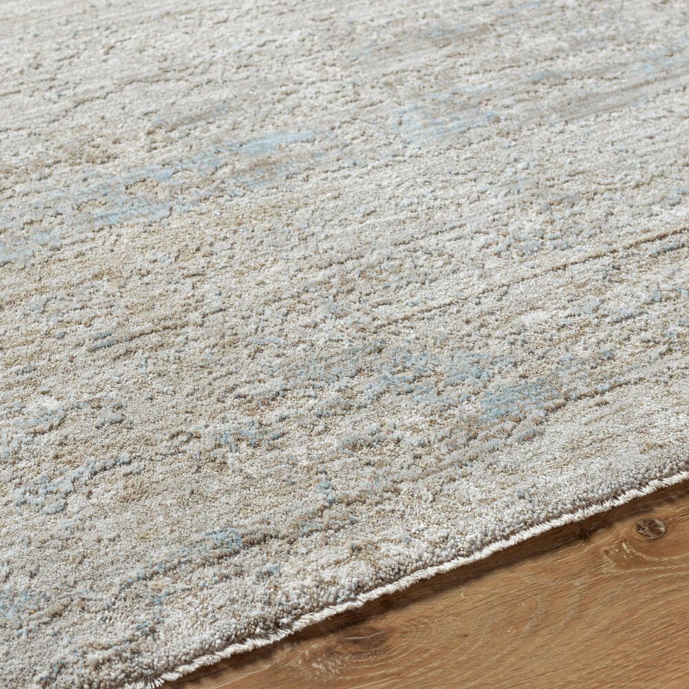 Surya Masterpiece Medium Gray, Light Gray, Cream and Ice Blue 2'7" x 10' Runner, , large