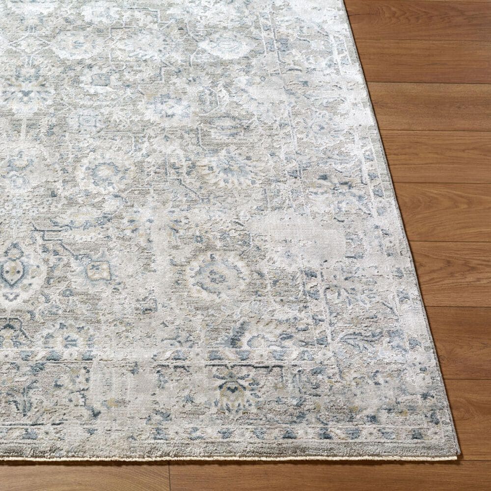 Surya Brunswick Light Gray, Charcoal, Cream, Dark Blue, Blue and Mustard 2&#39;7&quot; x 7&#39;3&quot; Runner, , large