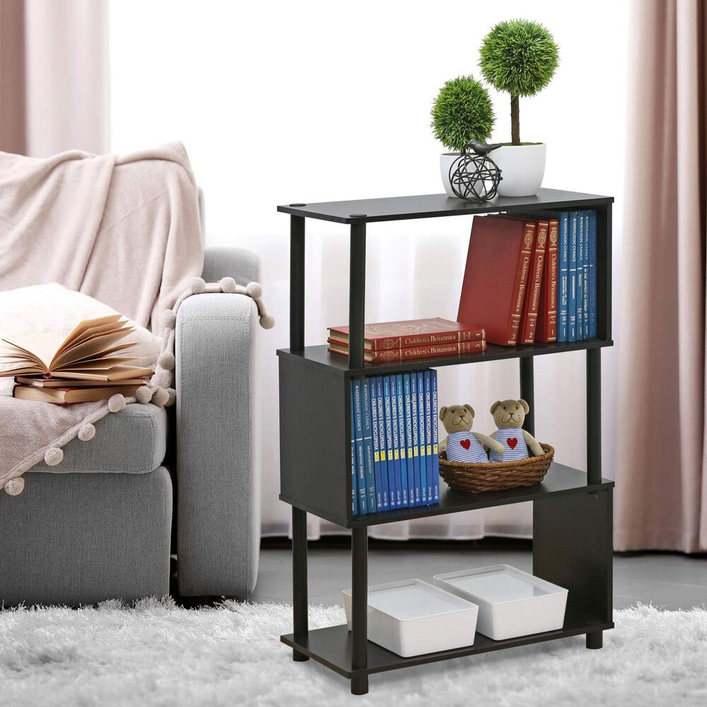 HOMLUX Flexi 4-Tier Rack Bookshelf in Espresso, , large