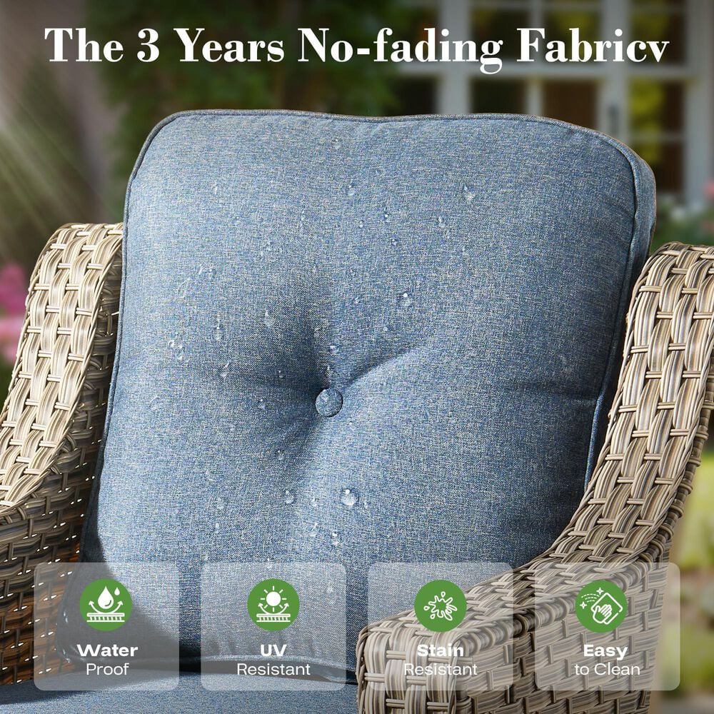 HOMLUX 6-Piece Patio Conversation Set with Coffee Table in Denim Blue, , large