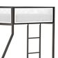 Hearth and Haven Adam Twin over Full Bunk Bed with White Mesh Guard Rail in Black, , large