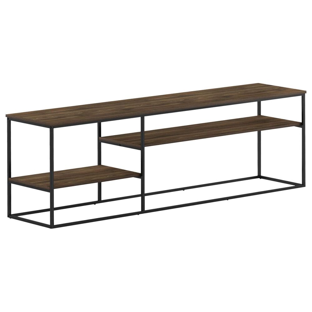 HOMLUX 70" TV Stand with 2 Open Storage Shelves in Columbia Walnut, , large
