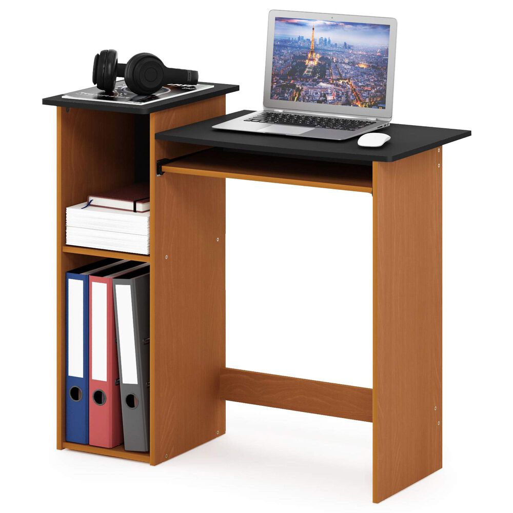 HOMLUX Multipurpose Computer Gaming Desk in Light Cherry and Black, , large