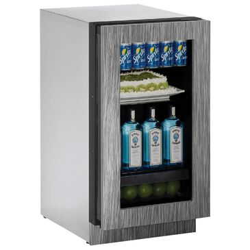 U-Line 18" Glass Door Refrigerator in Stainless Steel, , large