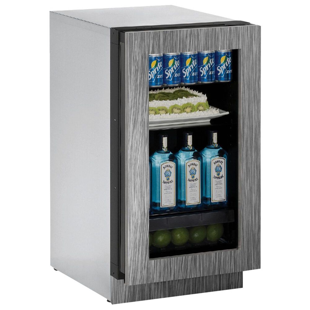 U-Line 18" Glass Door Refrigerator in Stainless Steel, , large