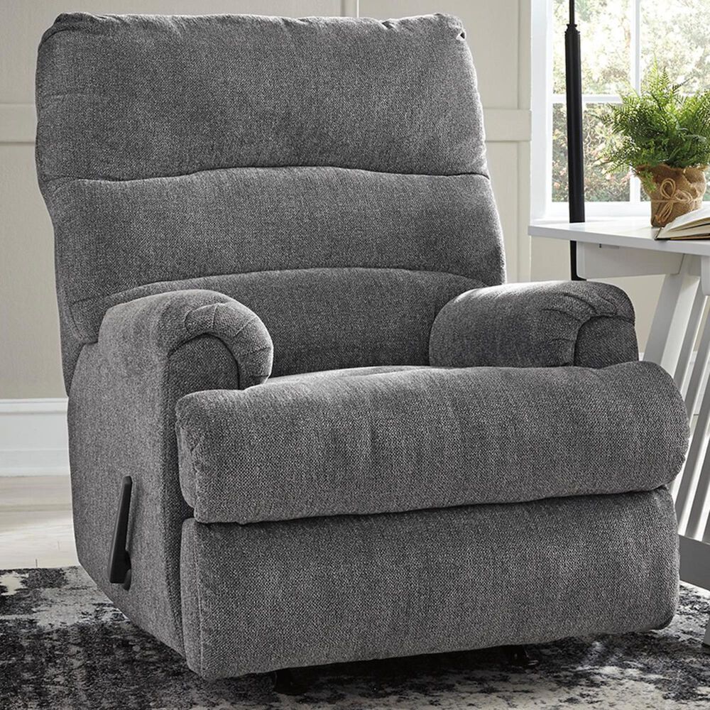 Signature Design by Ashley Man Fort Manual Rocker Recliner in Graphite, , large