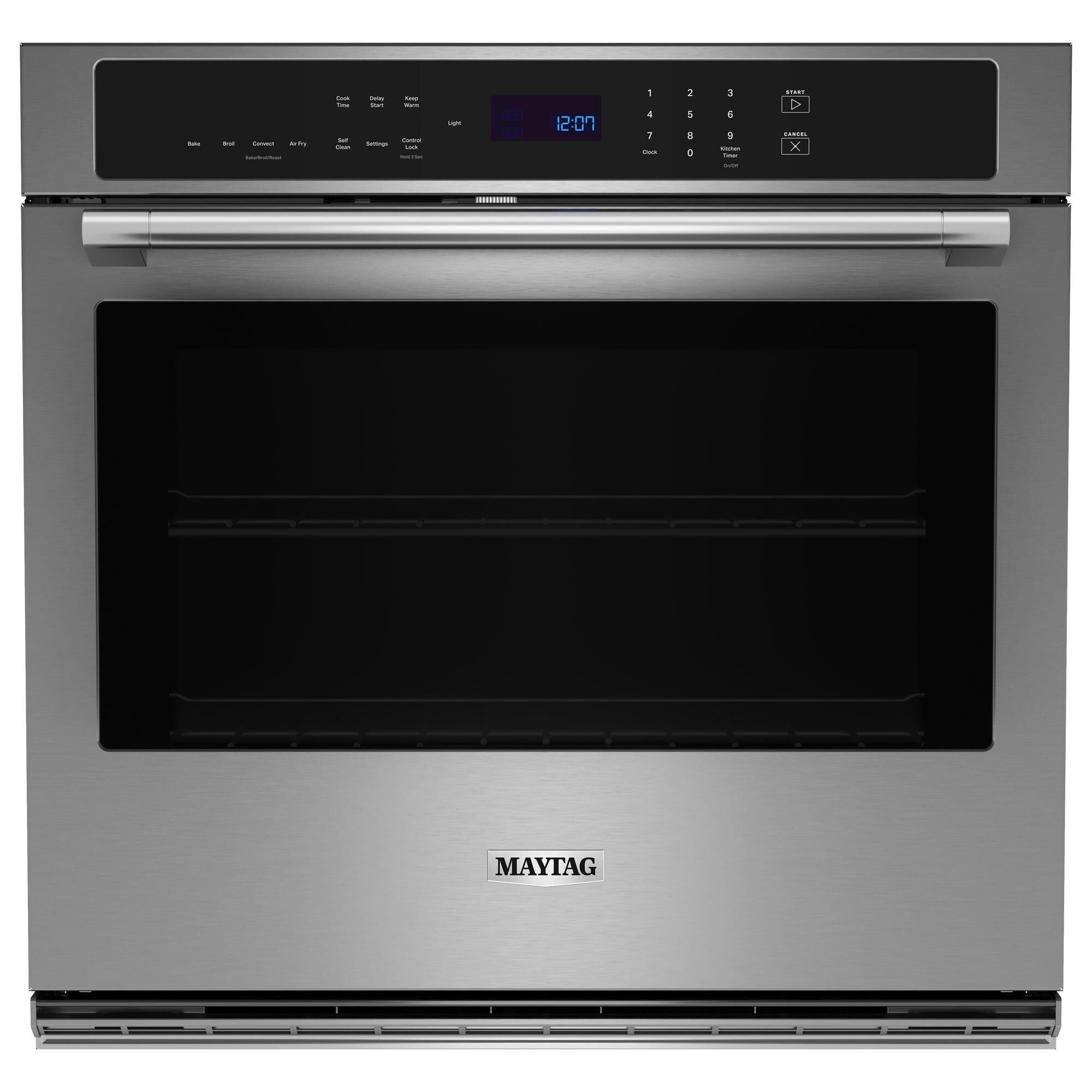 Maytag 27 Single Wall Oven with Air Fry and Basket in Fingerprint Resistant Stainless Steel NFM