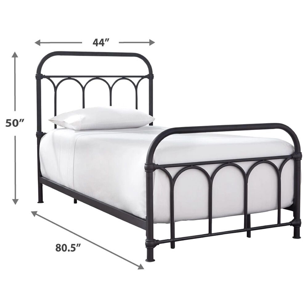 Ashley Nashburg Twin Metal Headboard/Footboard/Rails in Black, , large